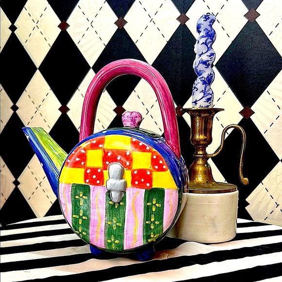Other - Milson & Louis Hand-Painted Ceramic Teapot – Whimsical Design